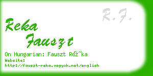 reka fauszt business card